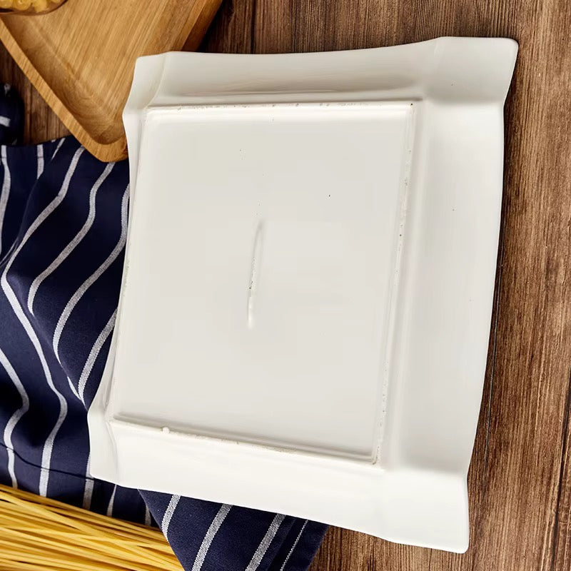 Service d'Assiettes Design en Porcelaine Blanche
