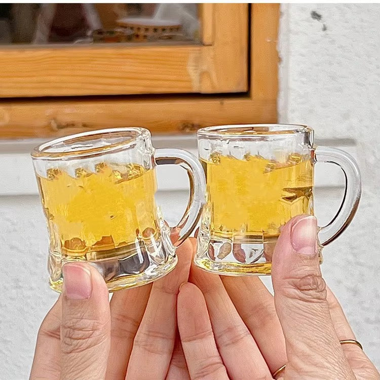 Mini chopes à shot en verre transparent 6 pièces