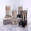 ✨ Set d'Ustensiles de Cuisine en Silicone 7 Pièces avec Support Or Rose - Luxe & Élégance 👨‍🍳
