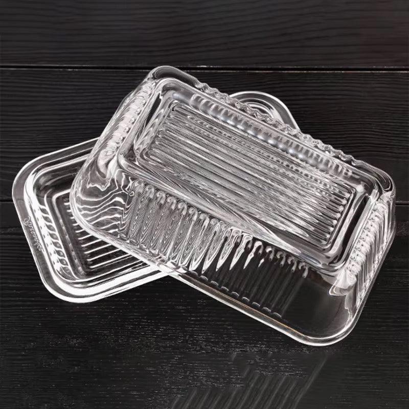 Beurrier en verre transparent