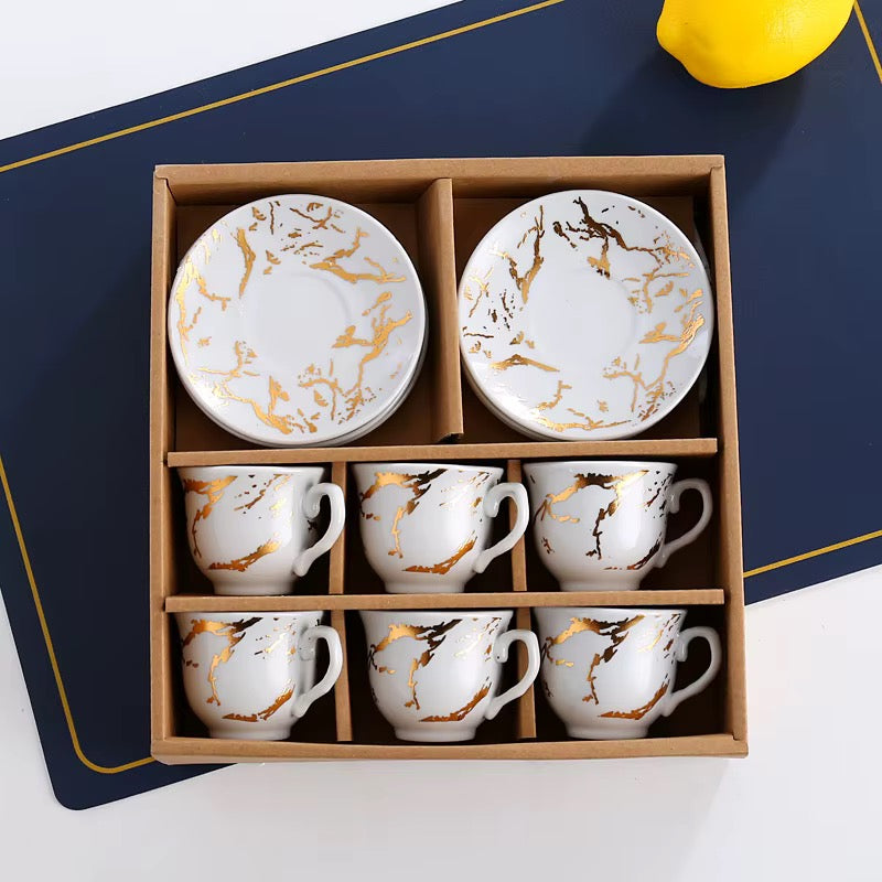 Service à Café / Thé 12 Pièces – Motifs Grecques