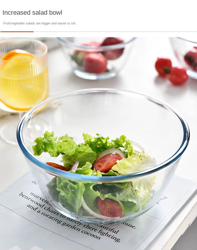 Saladier en verre transparent grand format