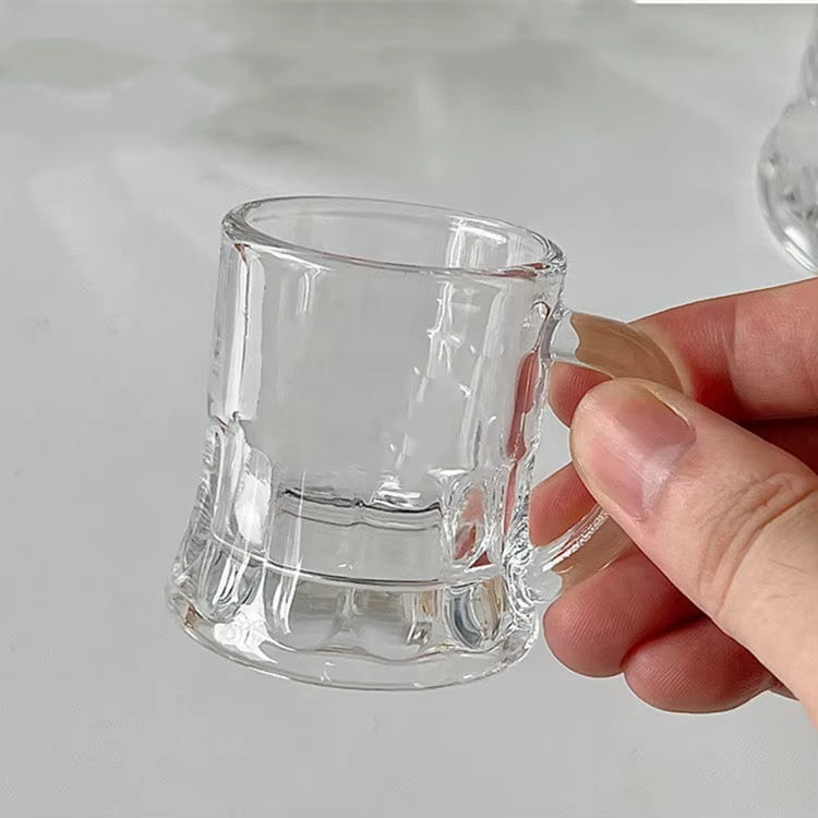 Mini chopes à shot en verre transparent 6 pièces