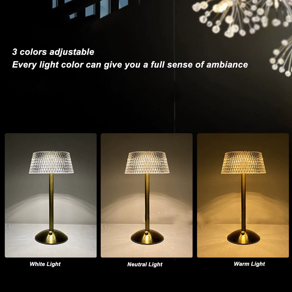 💡 Lampe de Table LED Design Fleurs / Méduse en Cristal & Métal Doré ✨