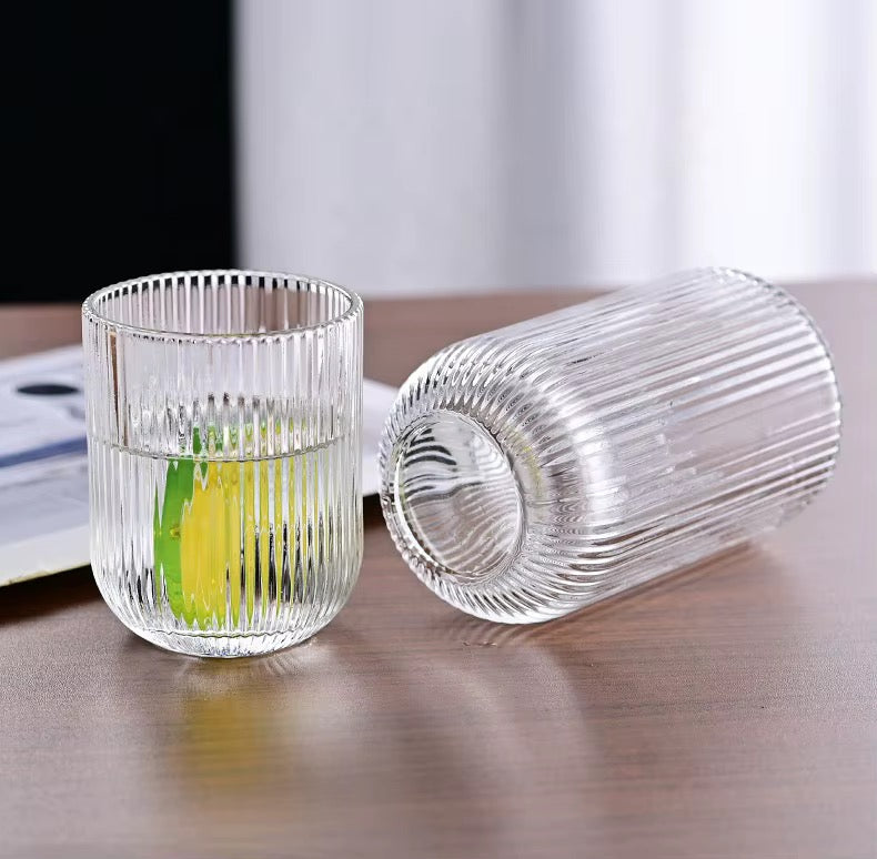Verres en verre strié 12 pièces