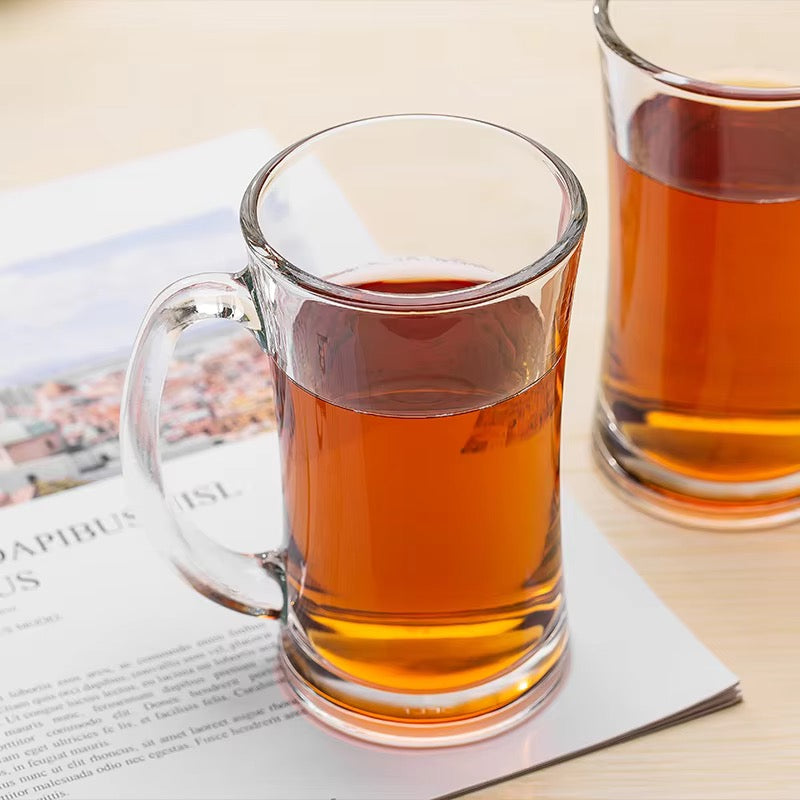Choppes à bière en verre Épais avec poignée