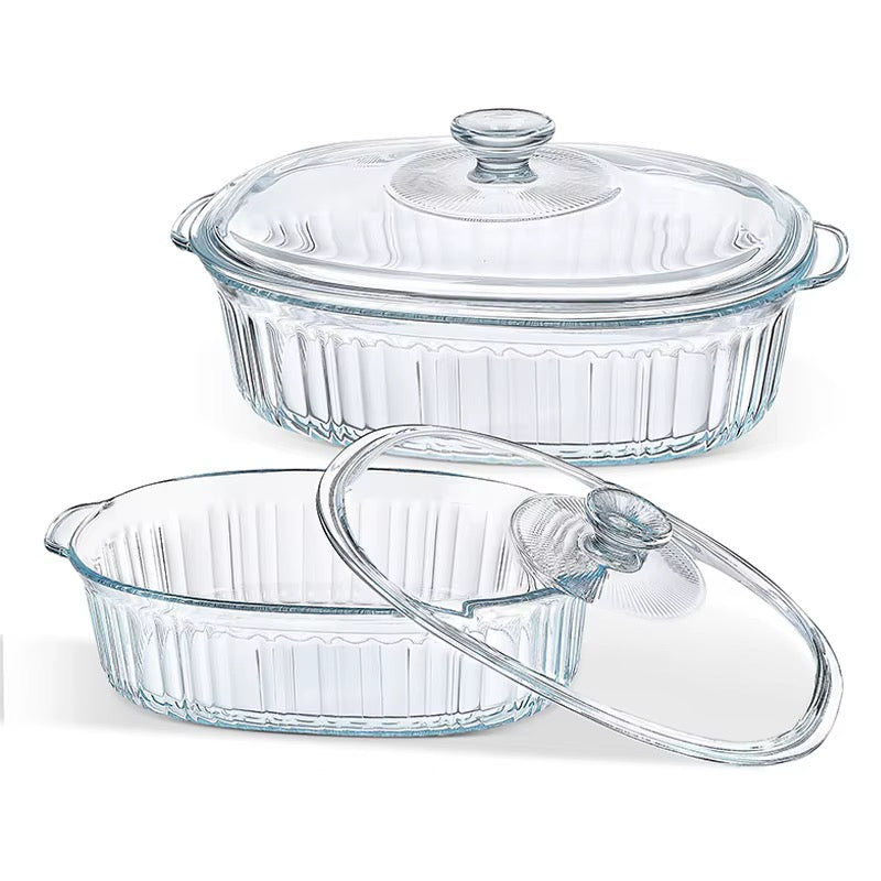 Plat en verre avec couvercle – Élégance & Résistance