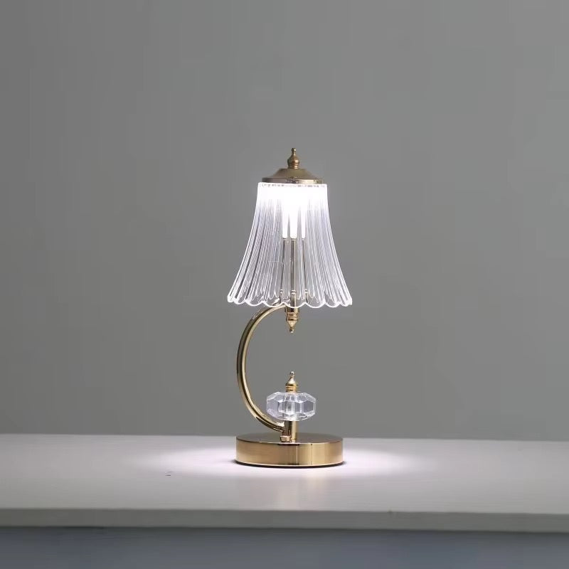 💡 Lampe de Table LED Design Fleurs / Méduse en Cristal & Métal Doré ✨