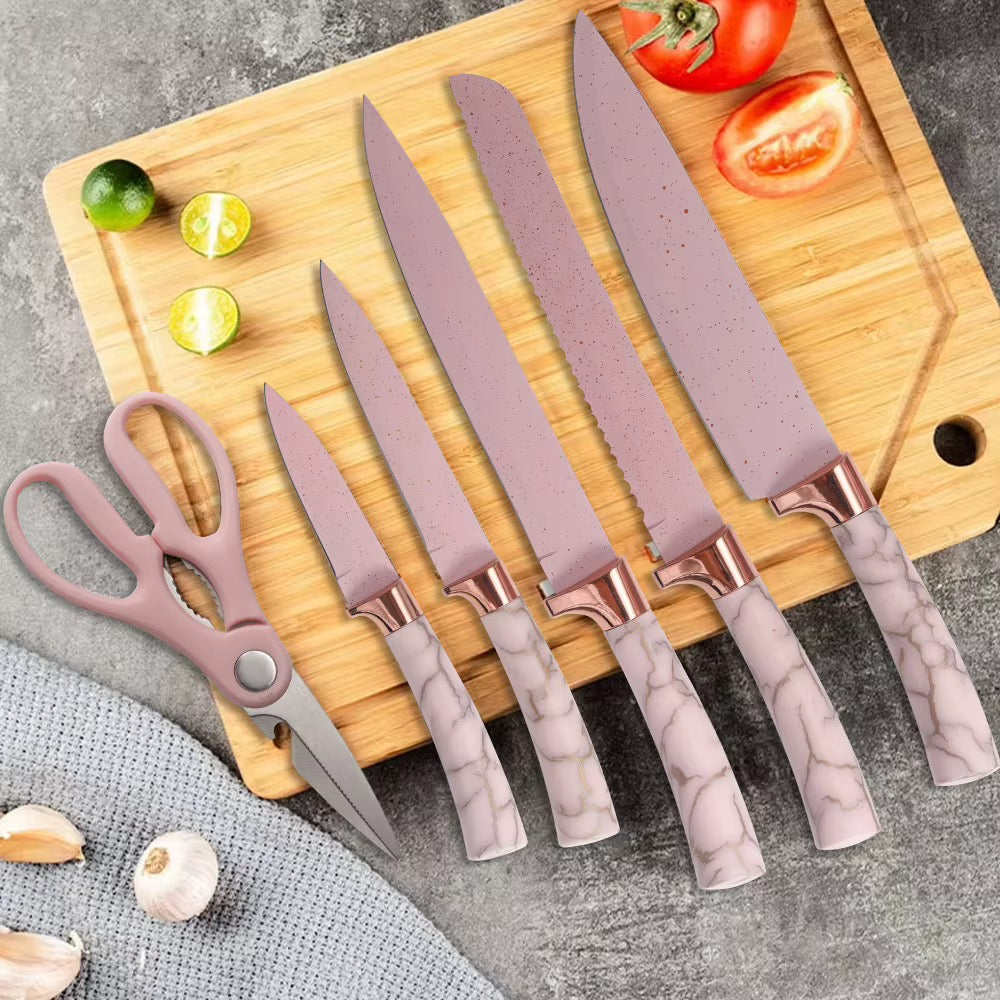 Set ustensiles de cuisine en silicone effet marbre 25 pièces