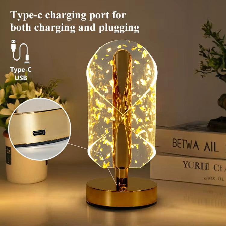 💡 Lampe de Table LED Design Fleurs / Méduse en Cristal & Métal Doré ✨