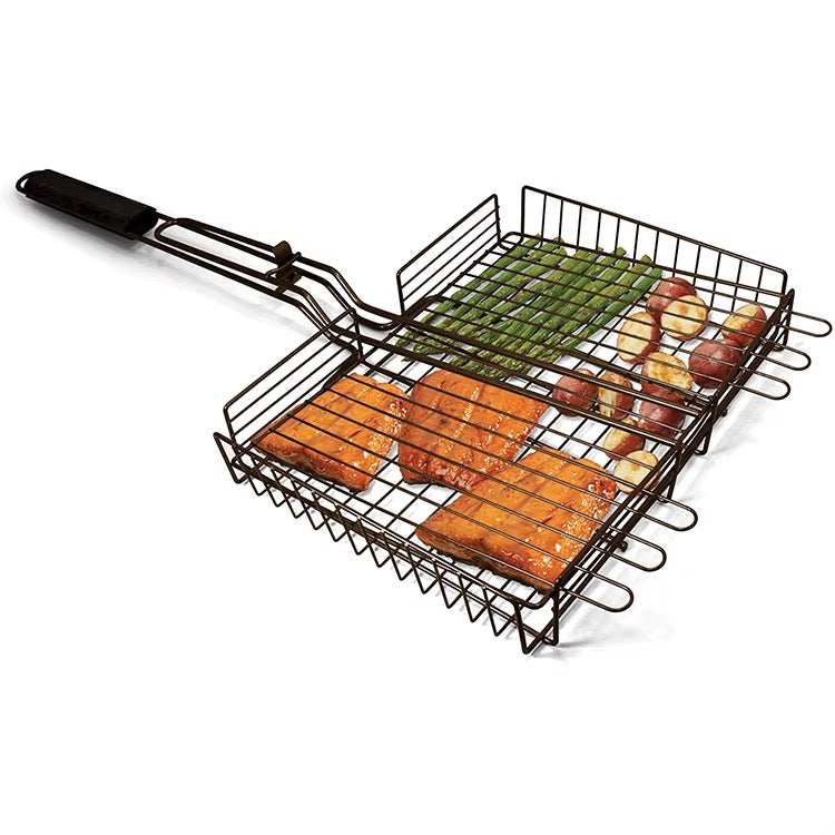 🥩 Panier / Grille de Barbecue Double avec Poignée Ergonomique 🌽