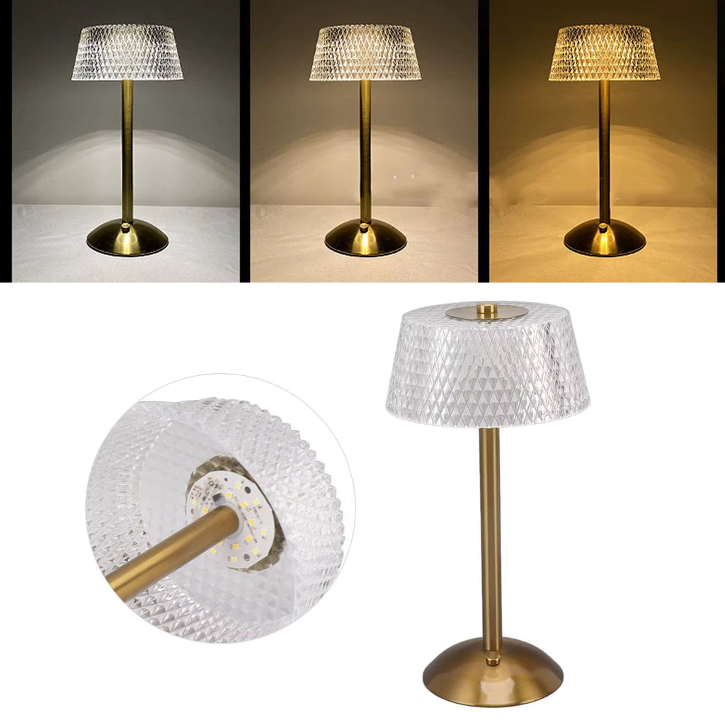 💡 Lampe de Table LED Design Fleurs / Méduse en Cristal & Métal Doré ✨