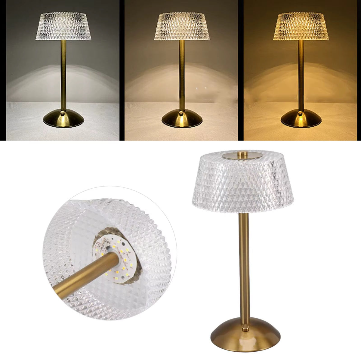 💡 Lampe de Table LED Design Fleurs / Méduse en Cristal & Métal Doré ✨