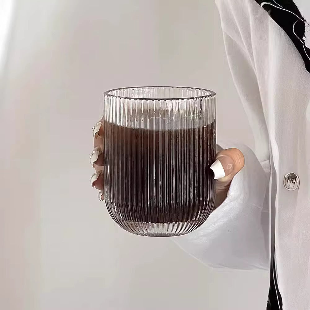 Verres en verre strié 12 pièces