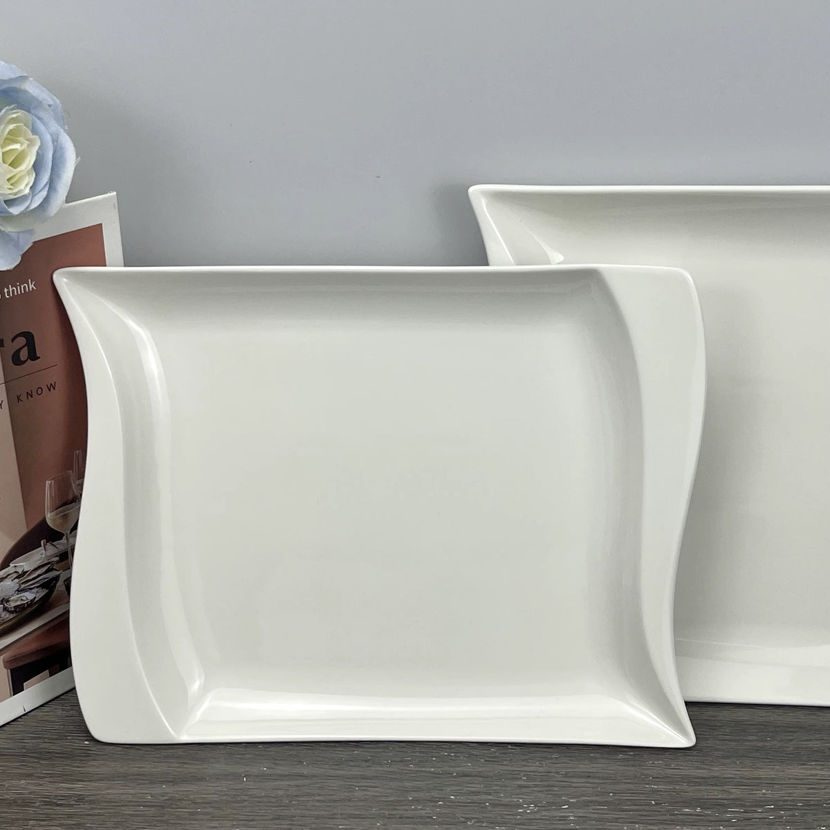 Service d'Assiettes Design en Porcelaine (2pieces)