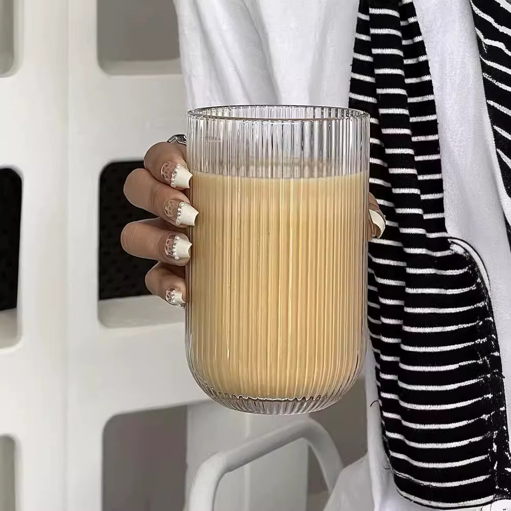 Verres en verre strié 12 pièces