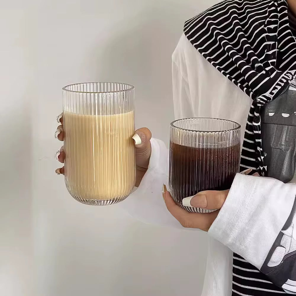 Verres en verre strié 12 pièces