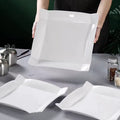 Service d'Assiettes Design en Porcelaine Blanche
