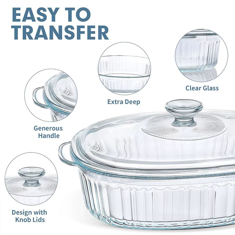 Plat en verre avec couvercle – Élégance & Résistance