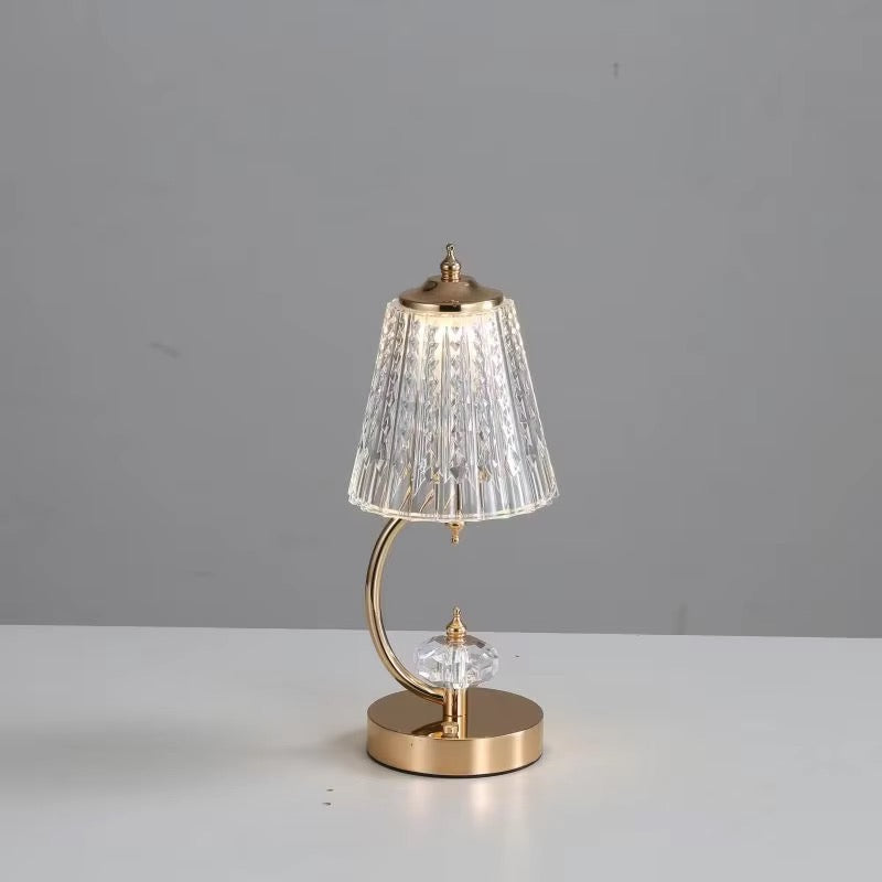 💡 Lampe de Table LED Design Fleurs / Méduse en Cristal & Métal Doré ✨