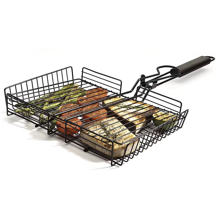 🥩 Panier / Grille de Barbecue Double avec Poignée Ergonomique 🌽