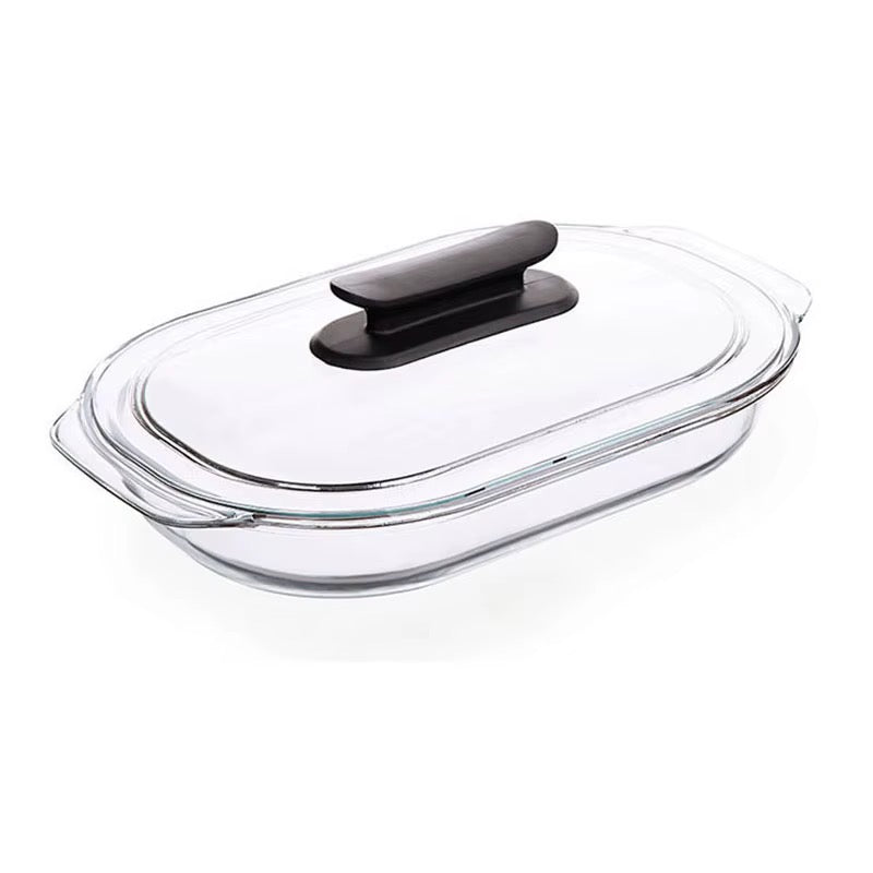 🍲 Plat à Four Oval en Verre Borosilicate avec Couvercle