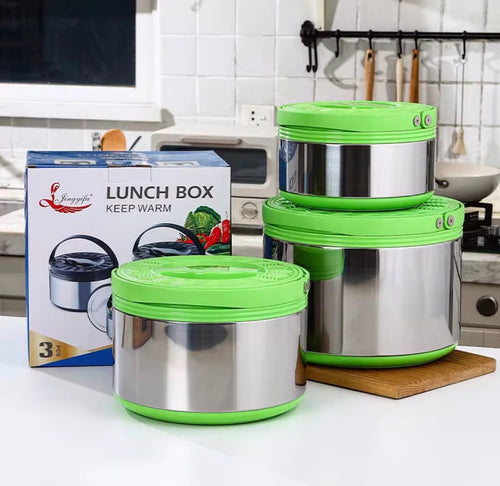 : Set de 3 boîtes à repas isothermes "Lunch Box Keep Warm" Jingyifa
