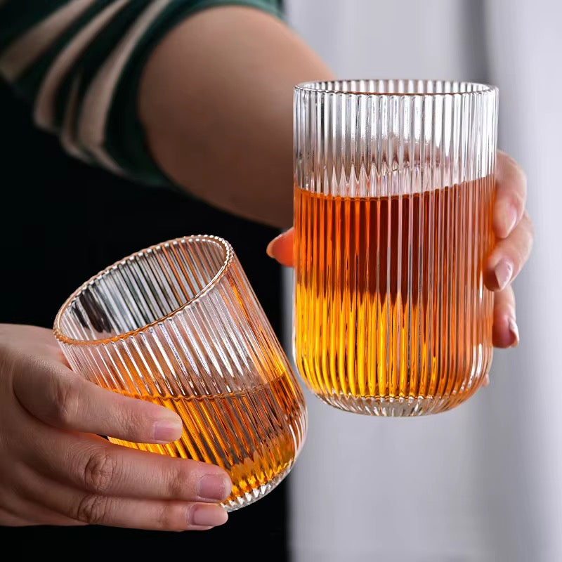 Verres en verre strié 12 pièces