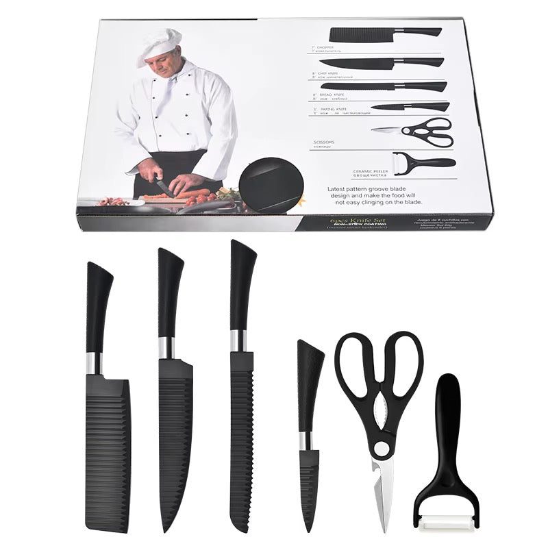 Ensemble couteaux anti adhésif (noir mat)
