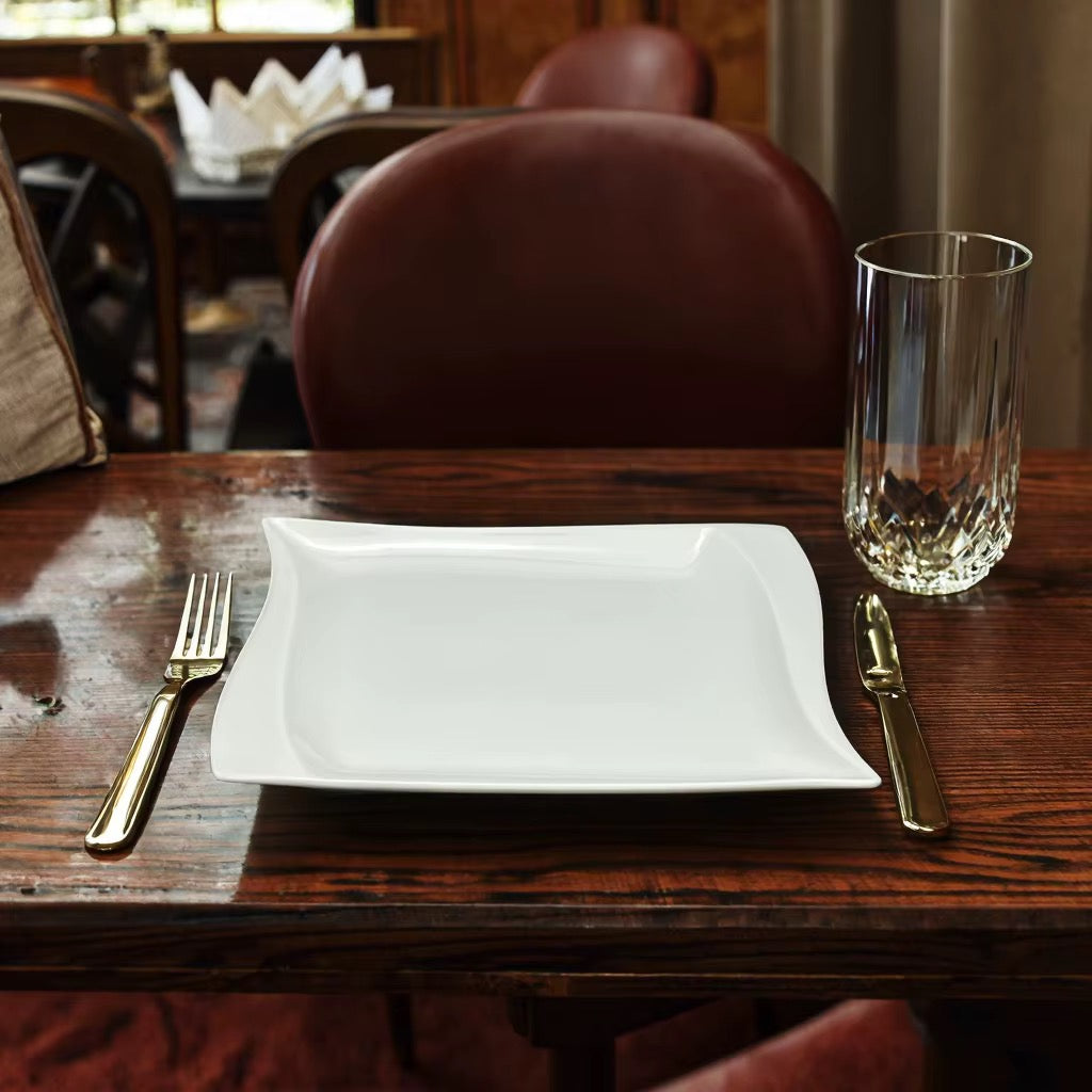 Service d'Assiettes Design en Porcelaine (2pieces)