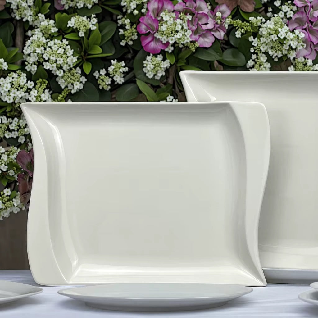 Service d'Assiettes Design en Porcelaine (2pieces)