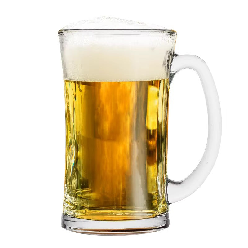 Choppes à bière en verre Épais avec poignée