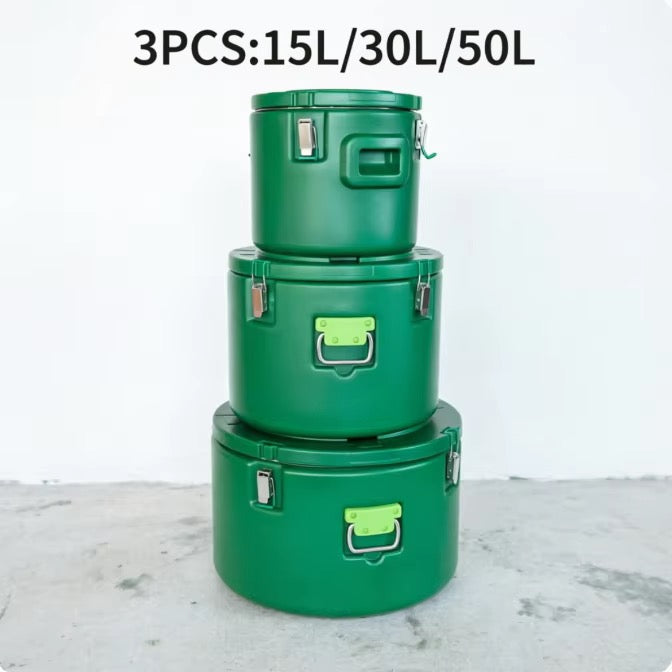 🟢 Ensemble de marmites isothermes – 3 pièces (15L / 30L / 50L)