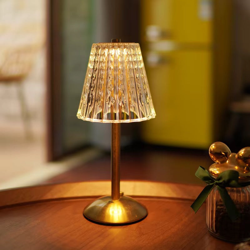 💡 Lampe de Table LED Design Fleurs / Méduse en Cristal & Métal Doré ✨